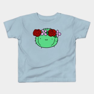 Flower Crown Cactus Kids T-Shirt